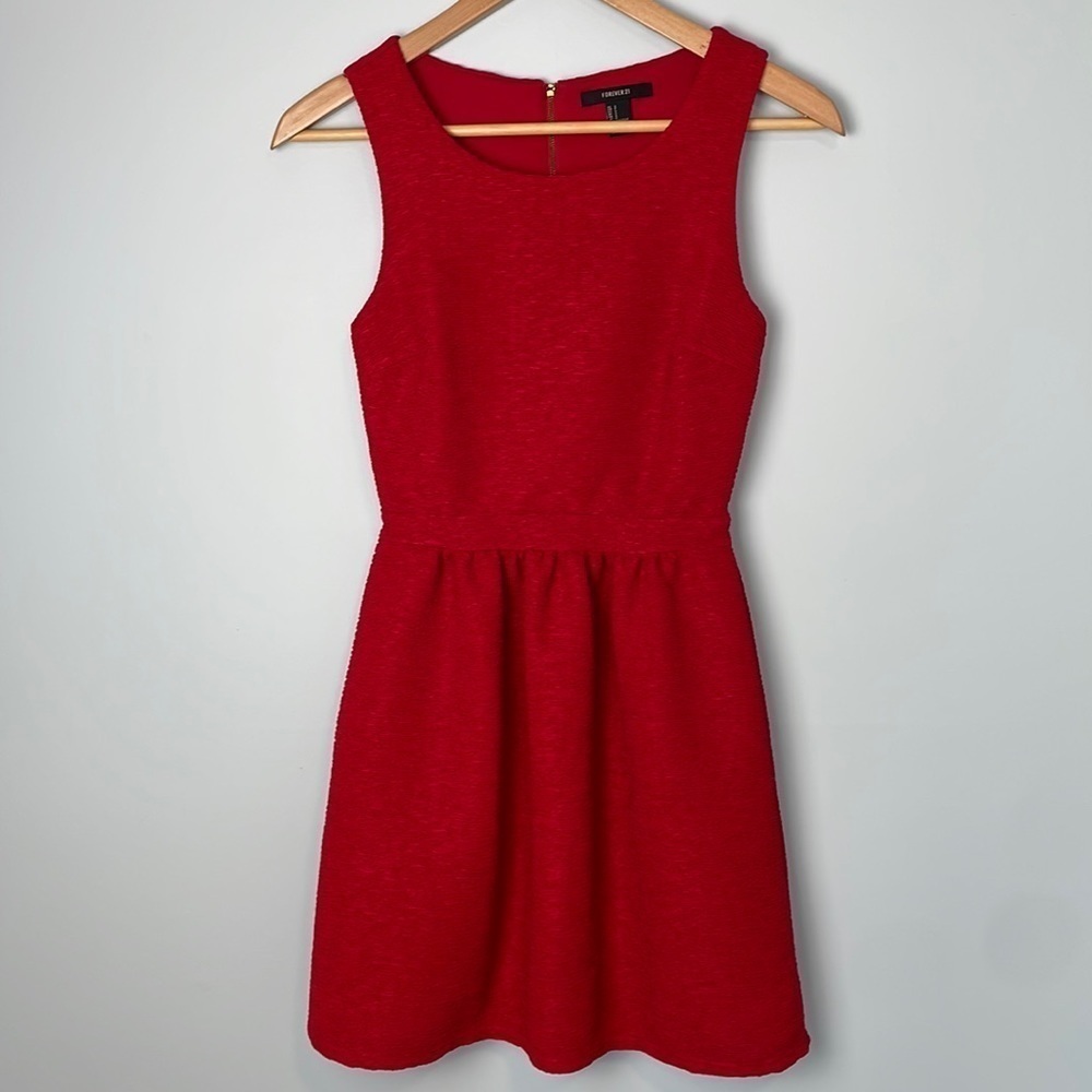 Forever 21 Red Fit and Flare Dress Size Small